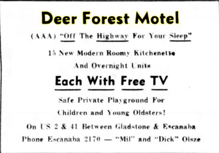 Deer Forest Motel (Sleepy Hollow Motel) - 1937 Ad (newer photo)